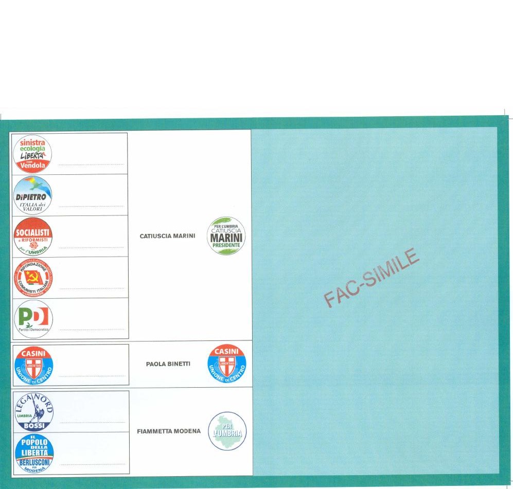 Ecco La Scheda Delle Elezioni Regionali 2010 IlTamTam It Il Giornale